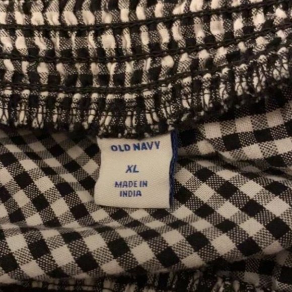 Old Navy black sleeveless tiered gingham swing mini dress XL - Picture 3 of 3